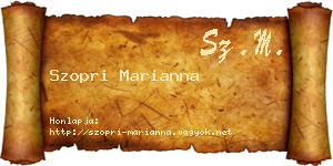 Szopri Marianna névjegykártya